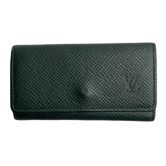 Louis Vuitton Taiga Green Leather 4 Key holder Key Case - Picture 1 of 11